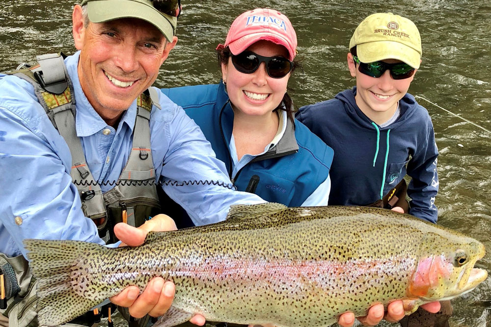 Family with Rainbow Trout